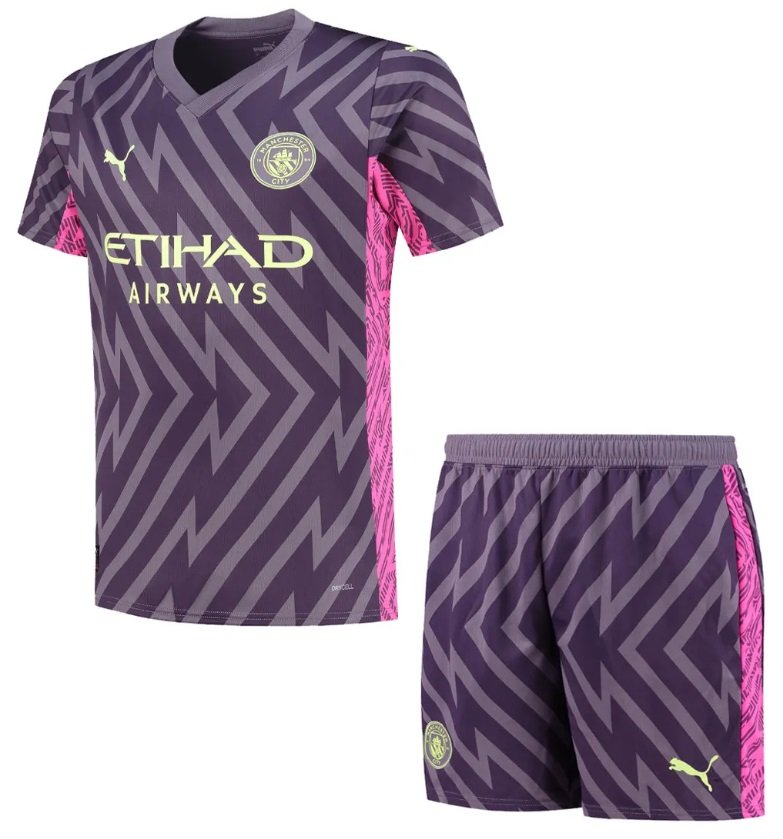 Kit infantil Goleiro II Manchester City 2023 2024 Puma oficial